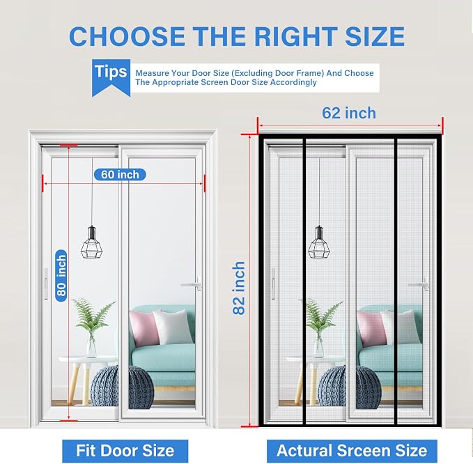 Magnetic Screen Door Upgraded PET Mesh Stronger Than Fiberglass and Polyester - Image 2