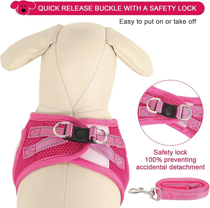 YIMEIS Dog Harness and Leash Set, No Pull Soft Mesh Pet Harness, Reflective - Image 2