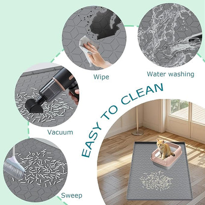 Cat Litter Mat for Litter Box, Silicone Large Cat Litter Trapping Mat - Image 3