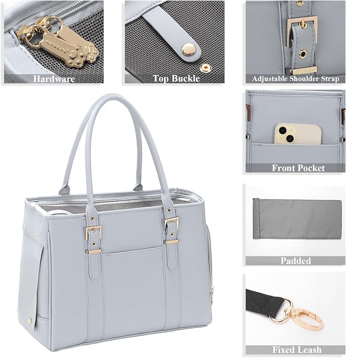 Fashion Pet Carrier Dog Purse Cat Bag Soft-Sided Carriers Travel Airline - Image 4