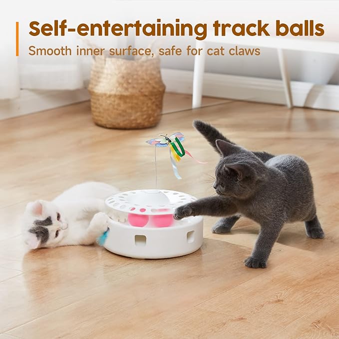 Potaroma Cat Toys 3in1 Automatic Interactive Kitten Toy, Fluttering Butterfly - Image 5