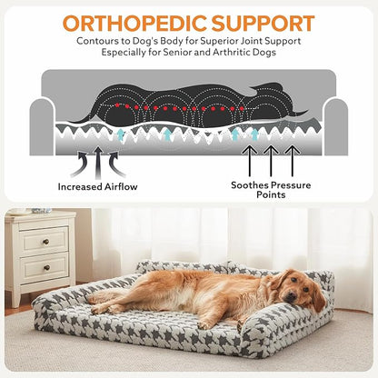 FURTIME Orthopedic Dog Beds Large Sized Dog, XL Washable Memory Foam Pet Couch - Image 2