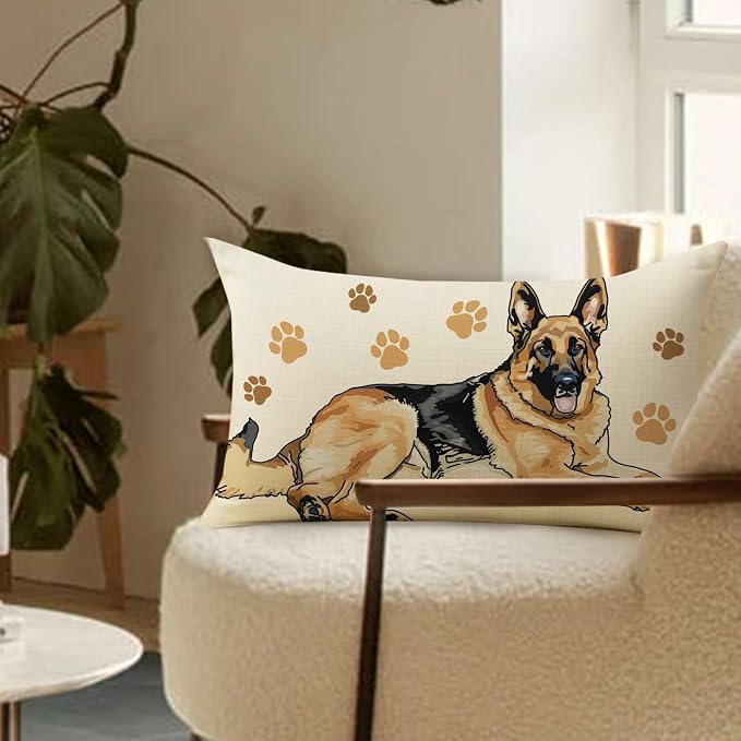 German Shepherd Dog Lumbar Decorative Throw Pillow Cover 12 x 20, Rectangular - Image 5