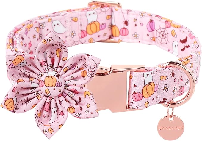 Halloween Dog Collar With Flower, Fancy Bowtie Gift by UPURARAPUP