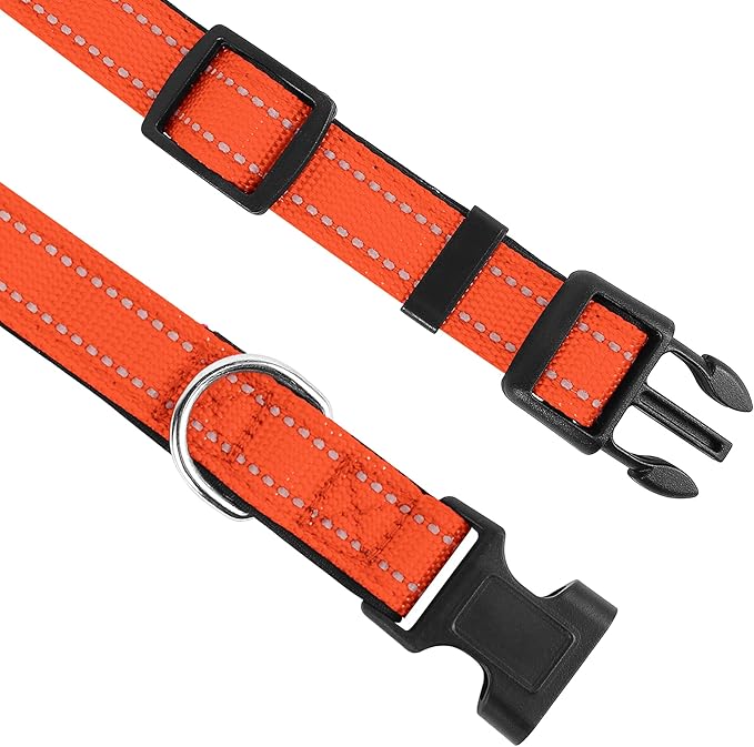 Reflective Dog Collar, Adjustable Soft Neoprene Padded Nylon Pet Collars - Image 3