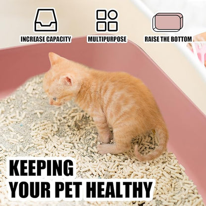 5PCS Small Litter Box, Plastic Kitten Litter Box, 13.9 x 9.8 x 3 Inch Open - Image 5