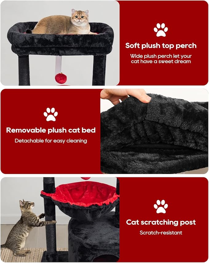 SYANDLVY Gothic Cat Tree with Coffin Bed - Image 4