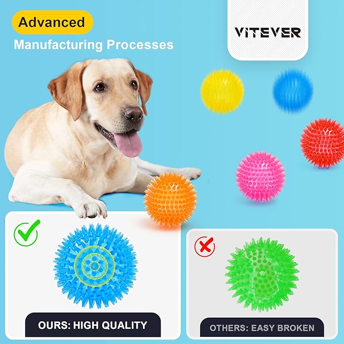 VITEVER 3.5” Squeaky Dog Toy Balls Puppy Chew Toys - Image 3