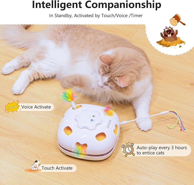 ORSDA Cat Toys for Indoor Cats, 4 in 1 Interactive Automatic Kitten Adult Cat - Image 3