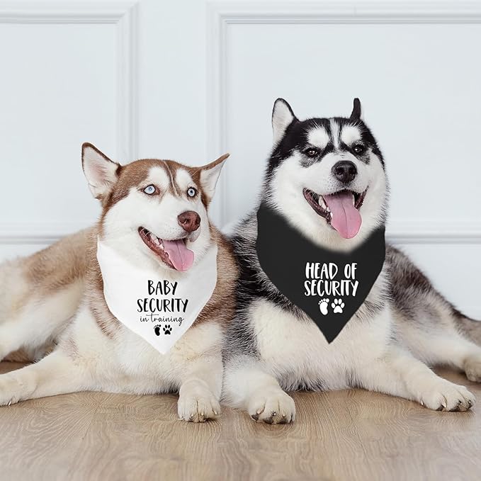 2 Pack Baby Security in Training and Head of Security, Dog Bandanas - Image 6