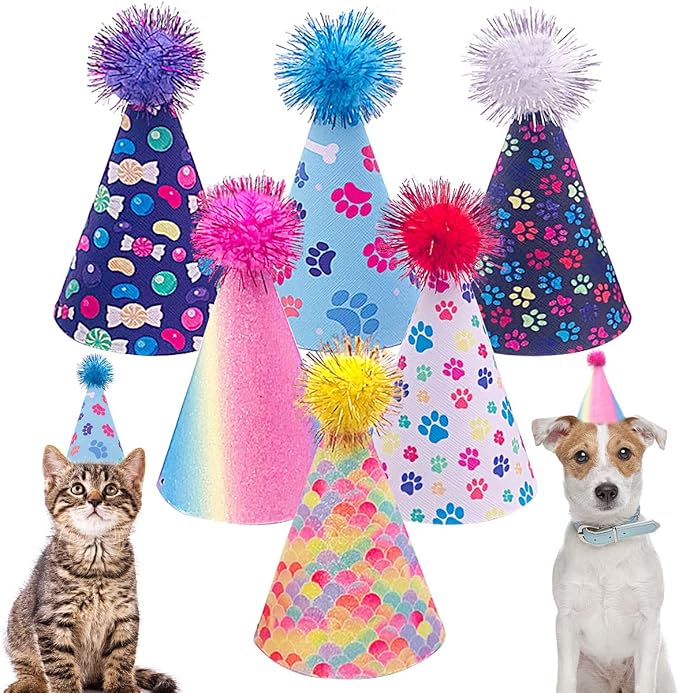 6pcs/Pack Dog Birthday Hat Party Hats Supplies by JpGdn