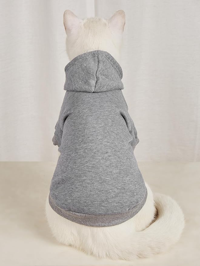 QWINEE Basic Dog Hoodie Sweatshirt Puppy Sweater Warm Cat Costumes Pet Clothes - Image 5