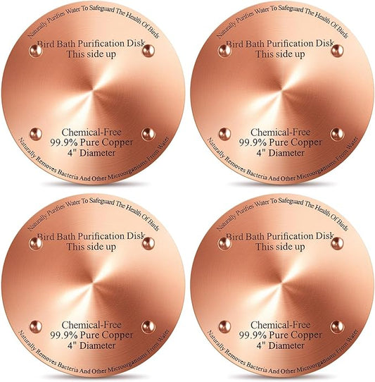 4 Pcs Bird Bath Copper Disk, 0.6mm Thick Reinforced 99.99% Pure Copper Birdbath by Unknown