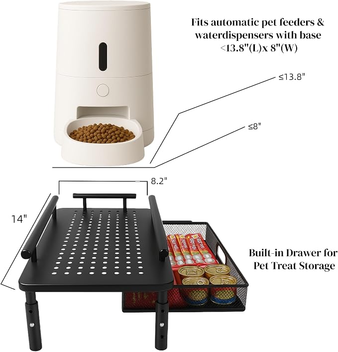 Raised Pet Feeder Stand for Cats & Dogs – Adjustable Height Holder for - Image 4