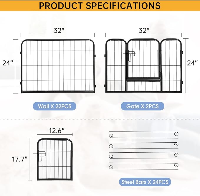 BestPet | Dog Playpen | 24 Inch, 24 Panels | Heavy Duty Metal Pet Exercise Pen - Image 8