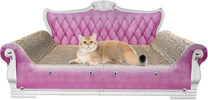 Luxury Cardboard Cat Scratcher Sofa Bed, Couch Shaped Scratching Board by INRLKIT