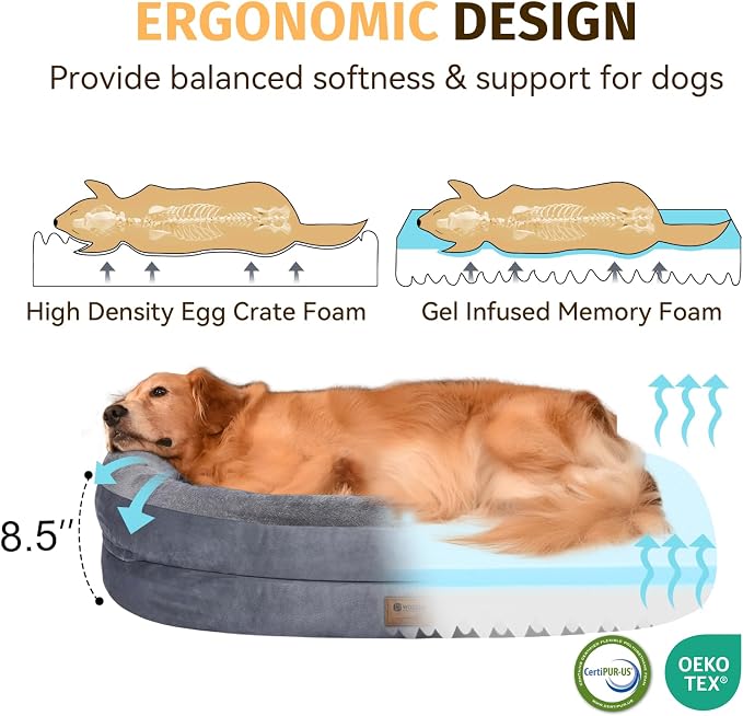 Orthopedic Washable Large Dog Bed: Cooling Dog Bed - Image 3