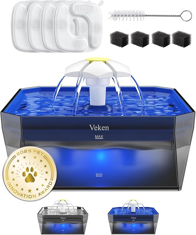 Veken Small Pet-Friendly Cat Water Fountain by Veken