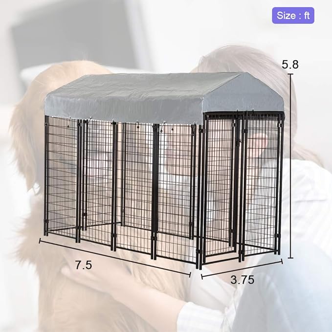 BestPet 8 x 4 x 6 Ft Dog Kennel Outdoor Dog Pen Playpen House Heavy Duty Dog - Image 7