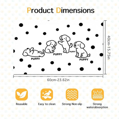 Puppy Pattern Pet Feeding Mat 24x16 Inch Polka Dot Pet Feeding Area Mat Pet - Image 6