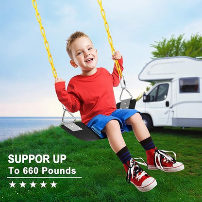 AGPTEK Swing Set, Seat with 66 Inch Anti-Rust Chains Thermoplastic Coated - Image 5