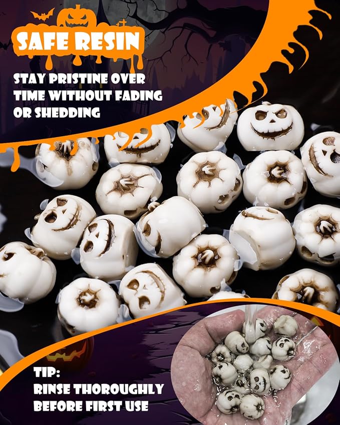 Uniclife 20 Pcs Halloween Mini Pumpkin Decorations, Halloween Fish Tank Decor - Image 4