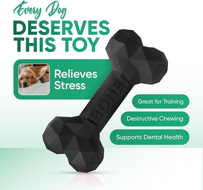 Natural Rubber Dog Chew Bone – Treat-Dispensing, Tough & Indestructible Chew - Image 4