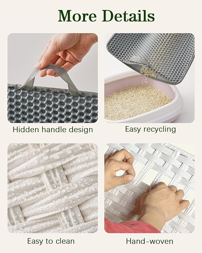 Cat Litter Box Enclosure Furniture, Handwoven Rattan Hidden Litter Box - Image 4