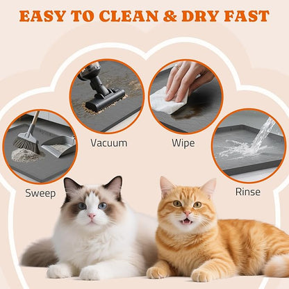 Pawtners Cat Litter Mat, Large 34" x 22" Litter Box Mat, Non-Slip Kitty Litter - Image 6