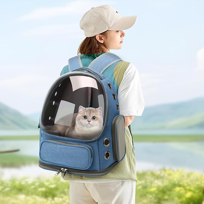 Cat Backpack Carrier for Cats and Small Dogs, Breathable Cat Bubble Backpack - Image 7