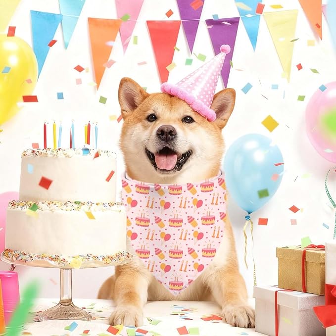 Birthday Dog Bandanas, Double Side Reversible Large Pet Bandanas, Adjustable - Image 5