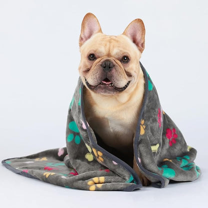 Luciphia 1 Pack 3 Blankets Fluffy Premium Fleece Pet Blanket Flannel Paw Bone - Image 5