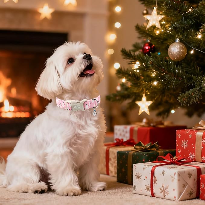 Unique Style Paws Christmas Dog Collar, Soft Cotton Puppy Collars - Image 4