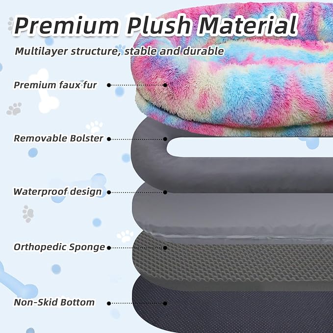 Human Dog Bed, Washable Faux Fur Pet Bed - Image 4