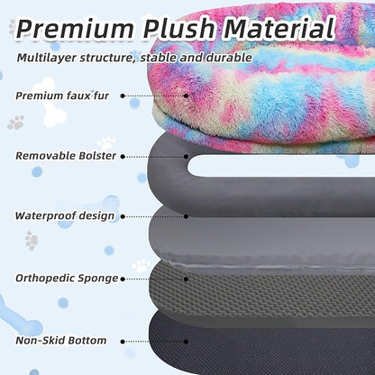 Human Dog Bed, Washable Faux Fur Pet Bed - Image 4
