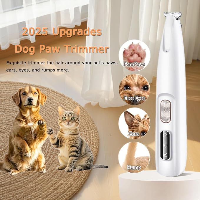 2PCs Dog Paw Trimmer with LED Light, 35dB Low Noise Precision Pet Paw Trimmer - Image 3