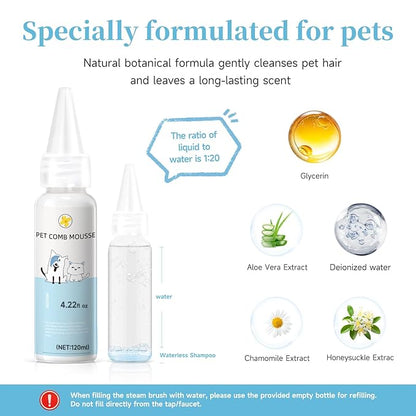 Pet Steam Brush for Dog & Cat – shower bath brush – Steam for Shedding & - Image 3