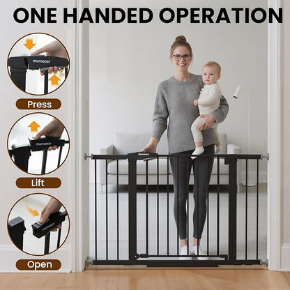 29.7-46" Extra Wide Baby Gate for Stairs, Pressure Mounted Dog Gate Indoor for - Image 6
