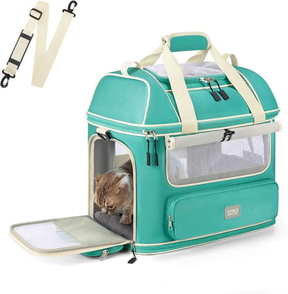 Expandable Cat Dog Carrier: NOBLE DUCK Soft-Sided Pet Carrier Airline Approved by NOBLE+DUCK