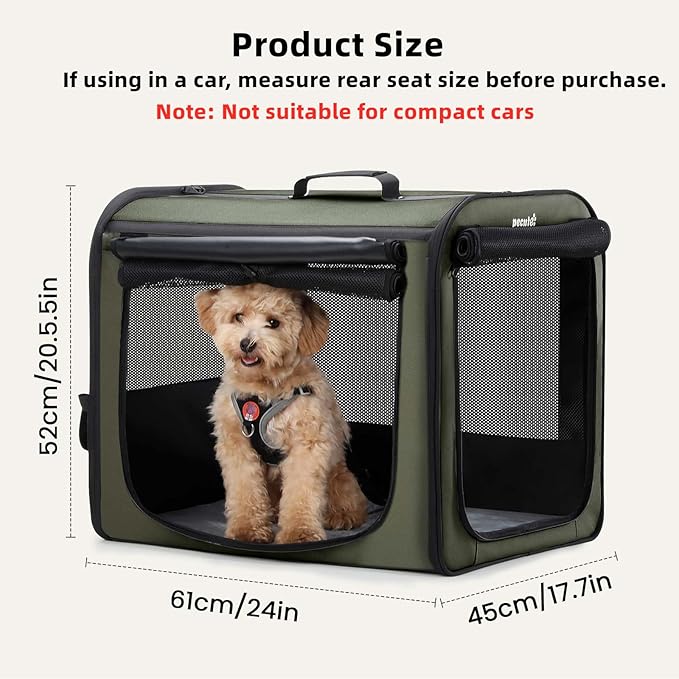Dog Car Carrier Light Weight 24×17.7×20.5in, Dog Carrier Easy to Assemble - Image 2