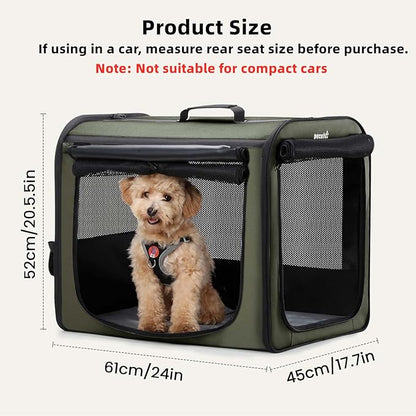 Dog Car Carrier Light Weight 24×17.7×20.5in, Dog Carrier Easy to Assemble - Image 2