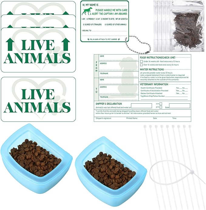 Eaasty 23 Pcs Pet Airline Travel Kit Kennel Travel Kit, Includes 4 Live Animal by Eaasty