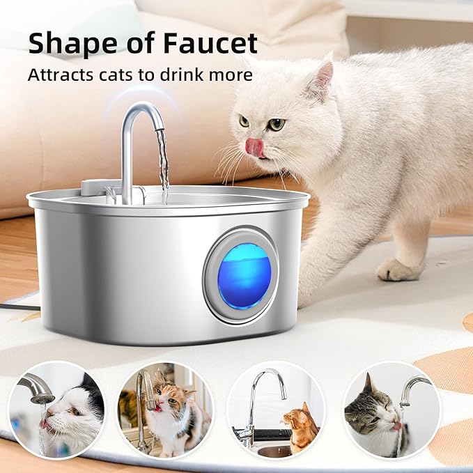 Casfuy PWS-155 Multi-Layer Filtration Quiet Stainless Steel Dog & Cat Water - Image 7