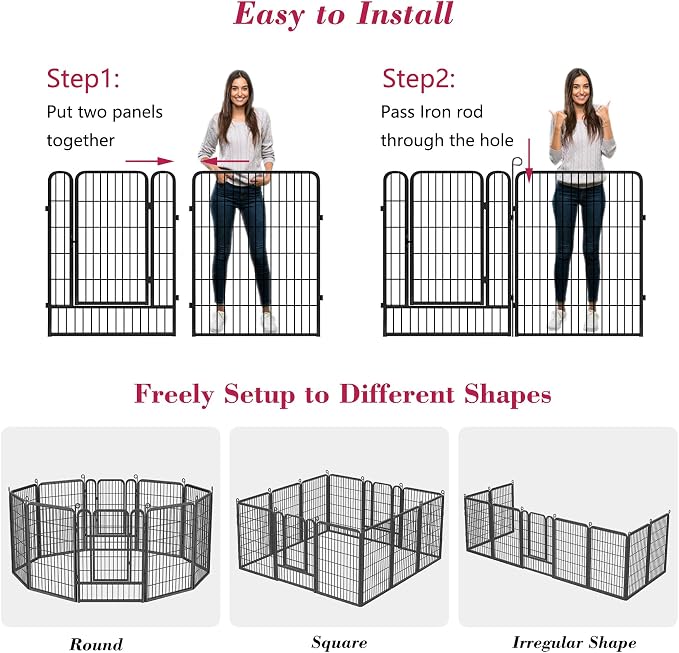 Dog Playpen, 40 inch 14 Panels Dog Pen Indoor Pet Dog Fence Outdoor - Image 5