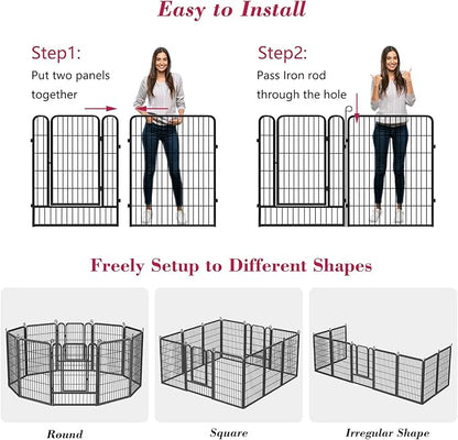 Dog Playpen 40 inch Dog Fence for Outdoor Indoor Use Heavy Duty Metal Dog Pen - Image 5