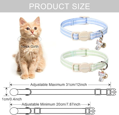 ARING PET 2 Pack Cat Collar-Cute Cotton Cat Collar Breakaway - Image 5