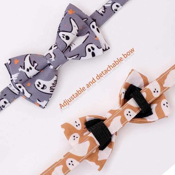 Faygarsle 2 Pack Halloween Breakaway Cat Collar Collection Ghosts Pattern Cute - Image 3