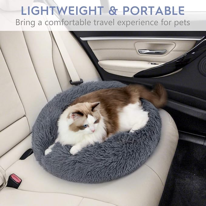 rabbitgoo Dog Bed for Small, 24 inches Machine Washable, Fluffy Donut Pet Bed - Image 10