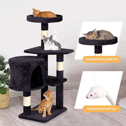 BestPet | 36" Cat Tree Tower | Dark Gray | Sturdy Multi-Level Cat Tree - Image 4