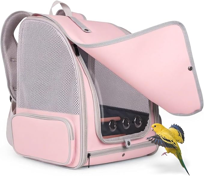 Parrot Carrier Backpack with Front Zipper Opening, Bird Travel Carrier Cage - Image 4